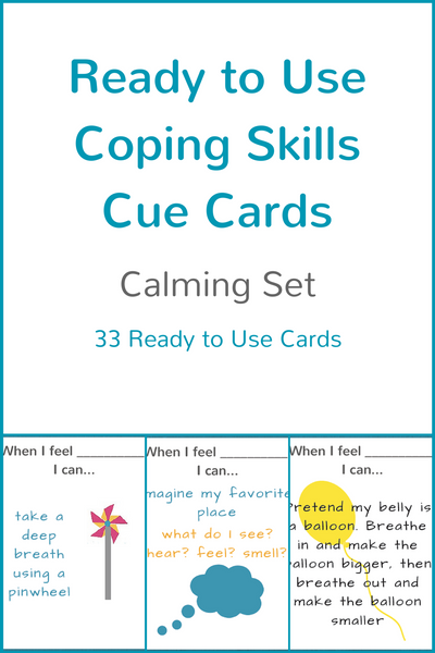 Ready to Use Coping Skills Cue Cards - Calming Set