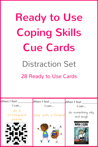 Set of 4 Ready to Use Coping Skills Cue Cards